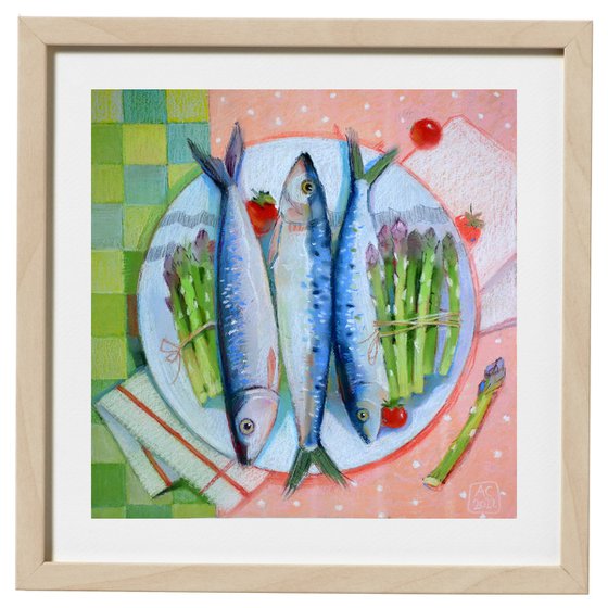 Still life with fresh fish