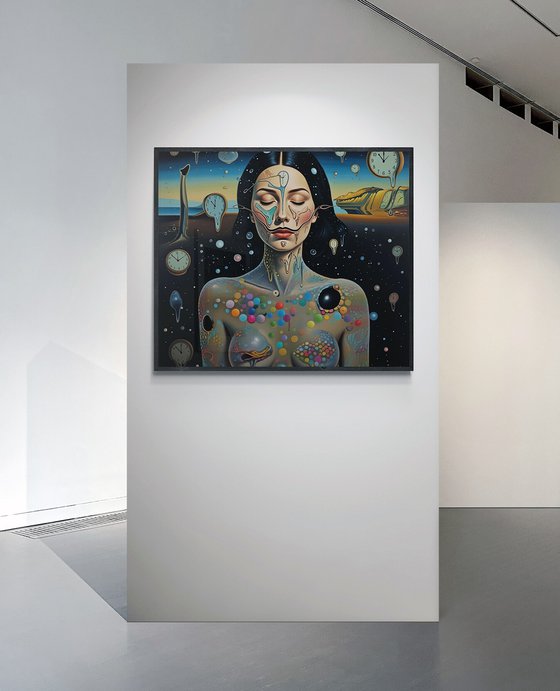 Surreal Woman Beyond Time