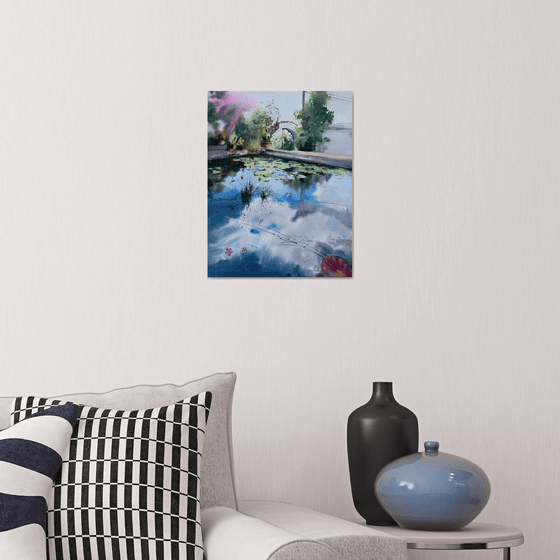 Pond with water lilies