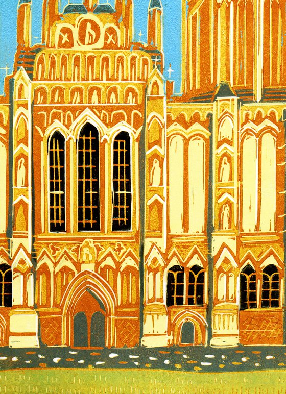 Wells Cathedral, Somerset. Limited Edition linocut