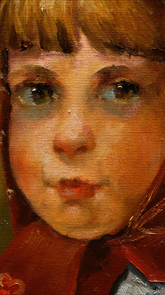 girl in a red scarf