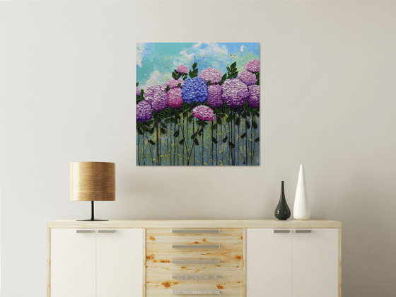 Hydrangeas Large Original Abstract Impasto Painting