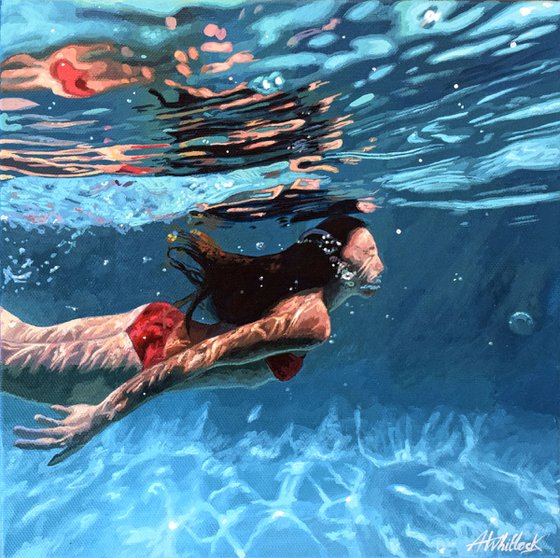 Underneath XXIV - Miniature swimming painting