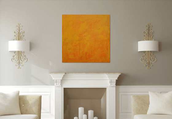 Solar storm -  orange abstract painting