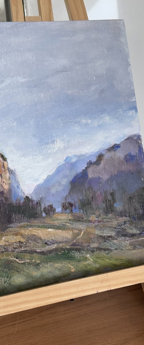 In the mountains of Switzerland by Olha Laptieva