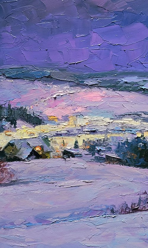 Winter Evening in the Mountains by Boris Serdyuk
