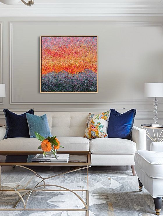 Velvet sunrise - diptych, framed