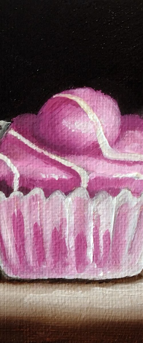 Little Pink fancie cake  still life by Jane Palmer Art