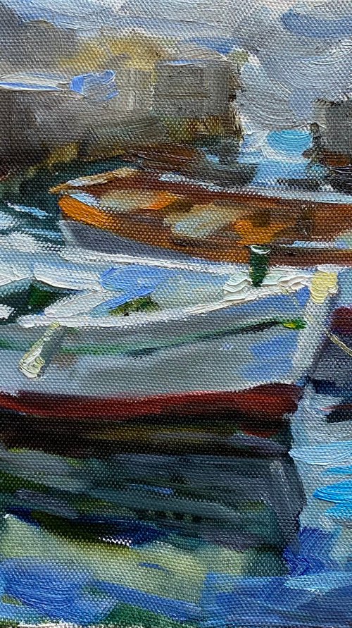 Boats near Stoliv by Nataliia Nosyk