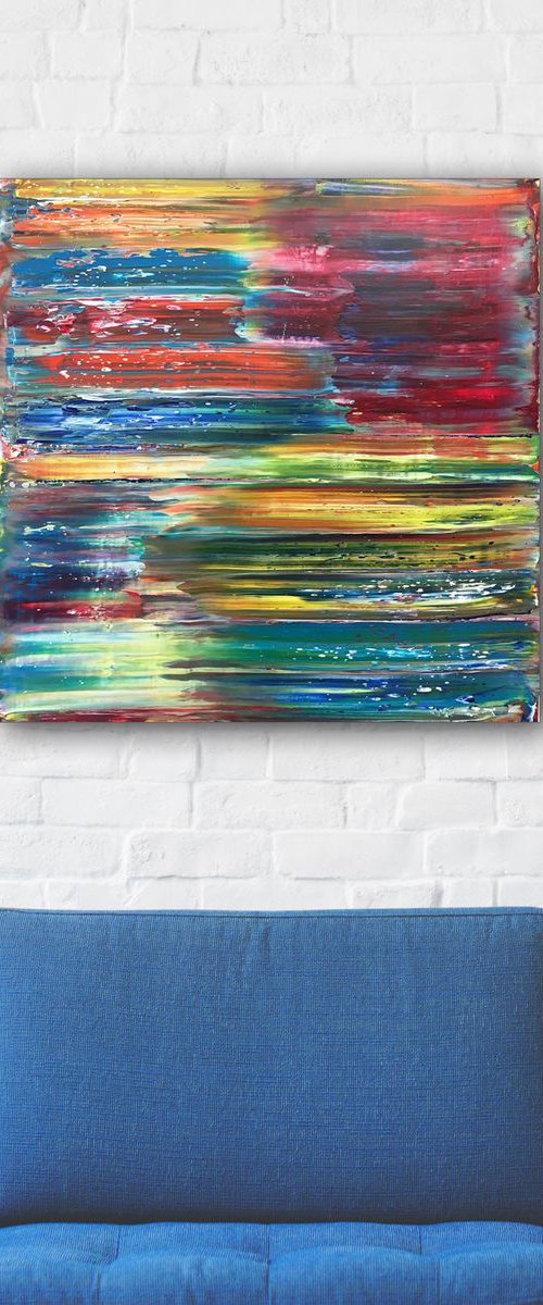 "Breathe With Me" - FREE USA SHIPPING - Original PMS Oil Painting On Canvas - 24 x 24 inches by Preston M. Smith (PMS)
