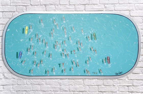 Swimmers 111 · Ironman triathlon abstract sport art. sea, beach, wave, salt ..
