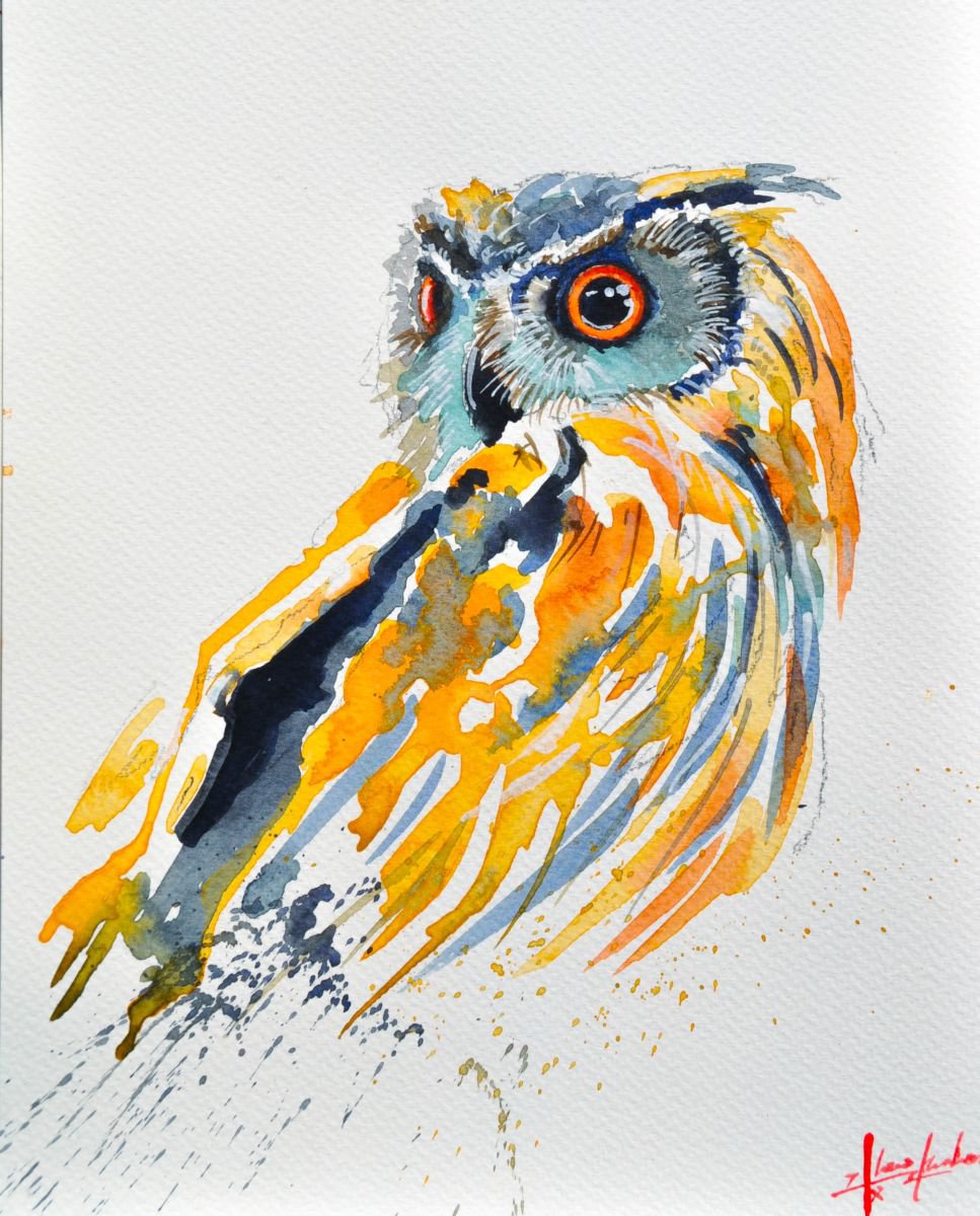 Small owl portrait by Flavio Furlan