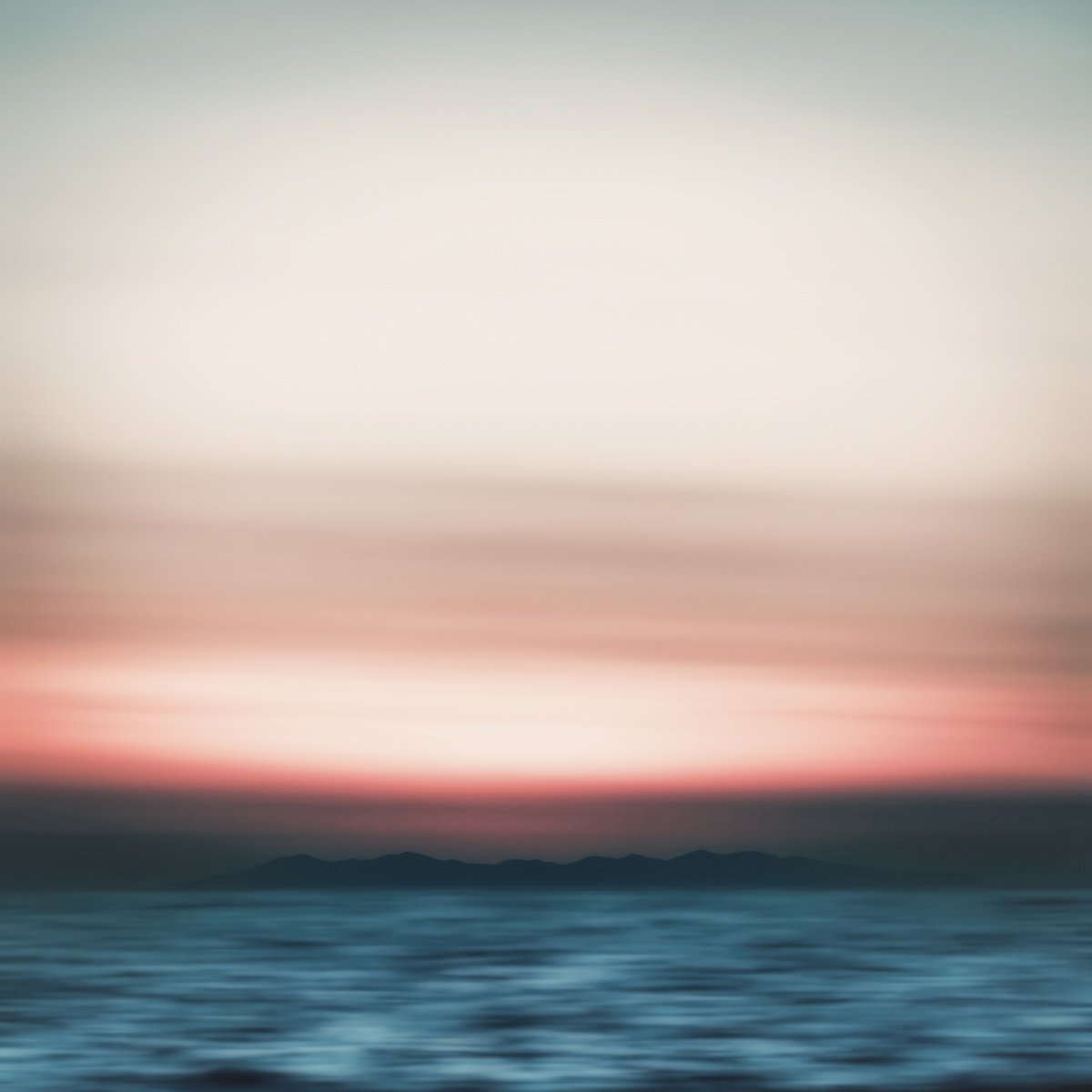 Impressionistic Landscape Photograph By Karim Carella, 35 X 35", Sunset Tyrrhenian Sea (St. 2), Original Artwork