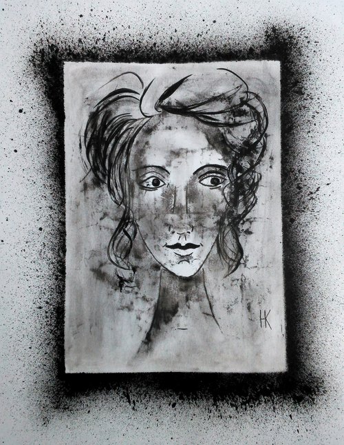 Woman Face original oil painting by Halyna Kirichenko