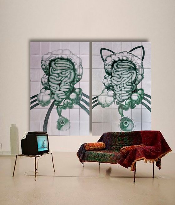 "Double portrait" diptych