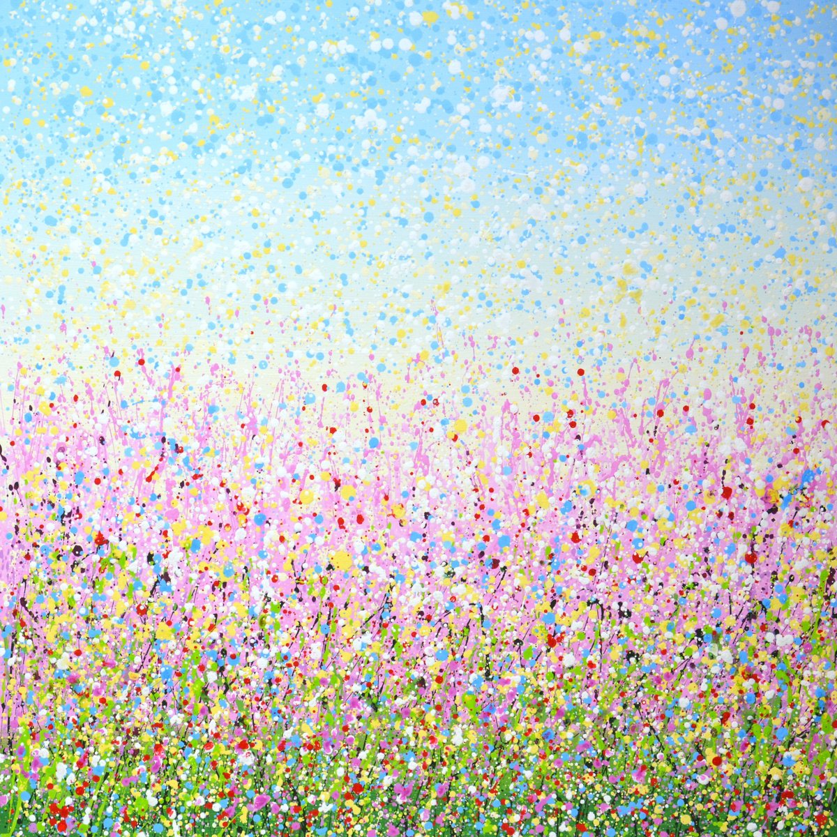 Expressive Landscape Acrylic Painting By Iryna Kastsova, 39 X 39, July Month., Original Artwork