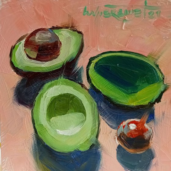 Cut Avocado Halves Still-Life