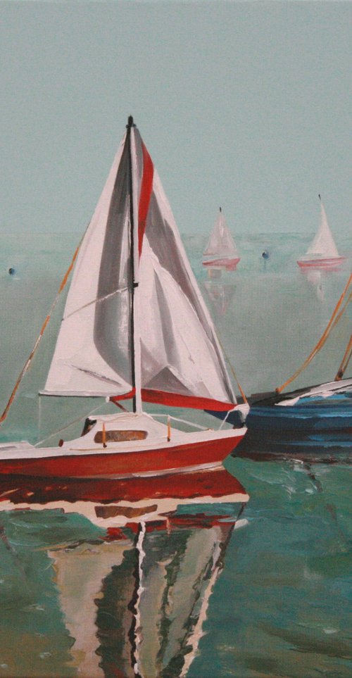 Small Sailing Boats by Linda Monk