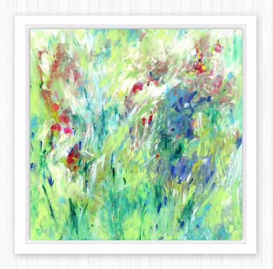 Lost In A Meadow - Abstract Floral art painting by Kathy Morton Stanion
