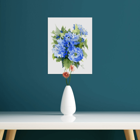 Blue Hydrangea Flowers