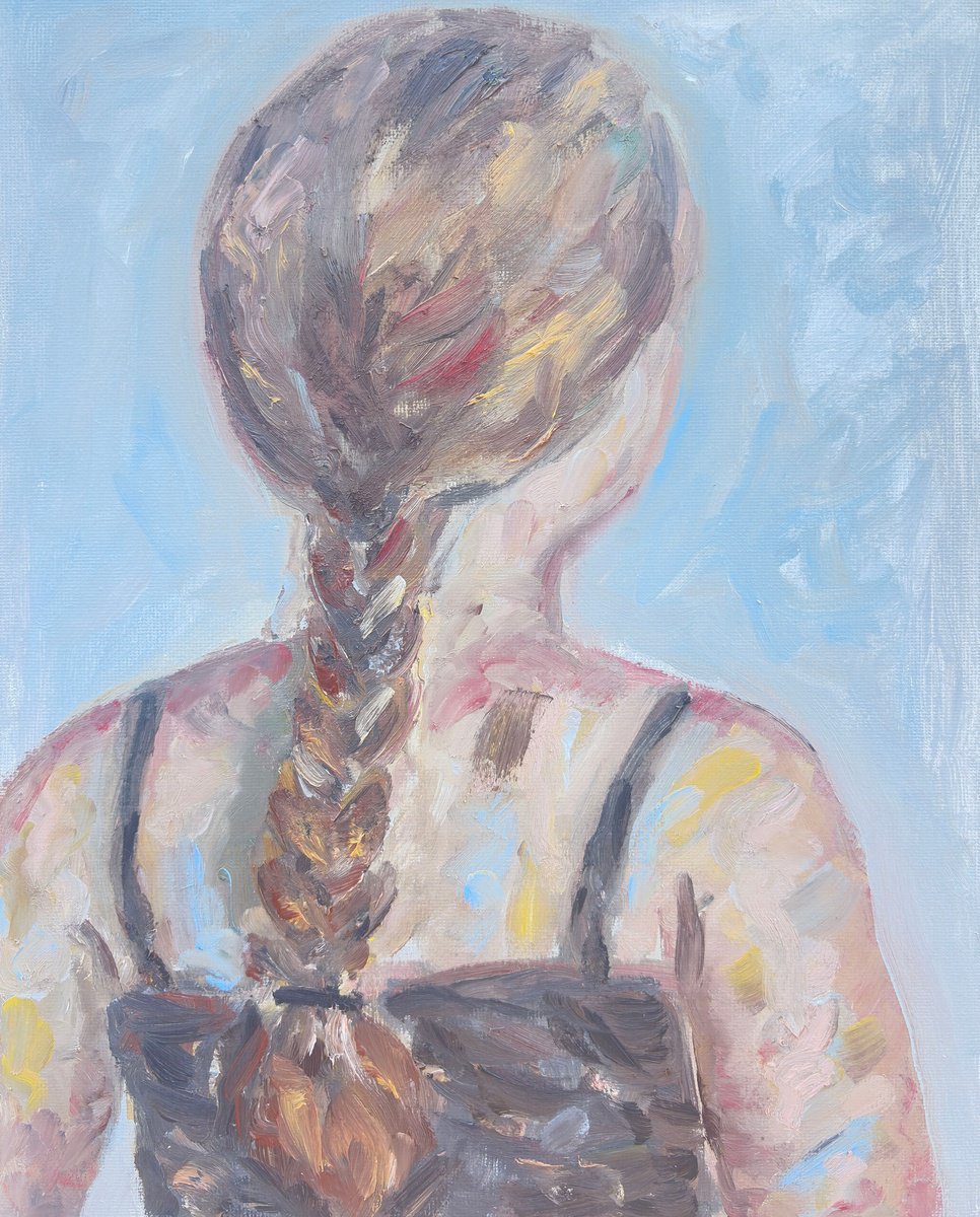 A Girl With A Braid By Katia Ricci, 9 X 12, Artwork For Sale On Artfinder