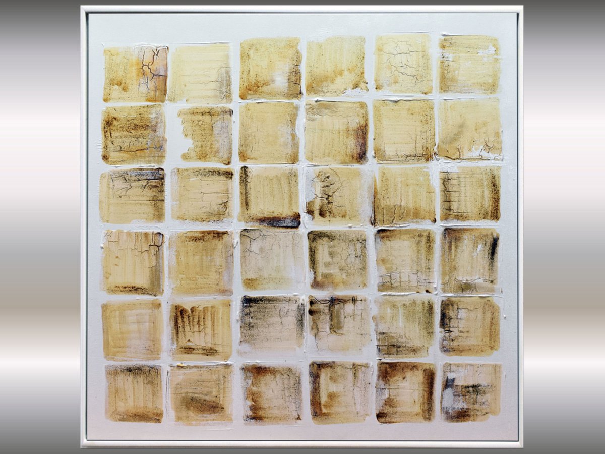 Rust and Gold 2 - Abstract Art - Acrylic Painting - Canvas Art - Framed Painting - Abstra... by Edelgard Schroer