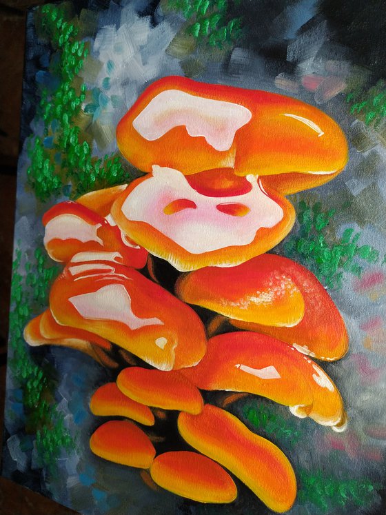 Glossy mushrooms