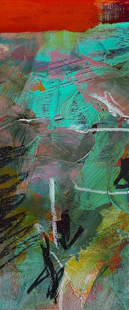 Pure abstract #1 - mixed media on paper small size by Fabienne Monestier