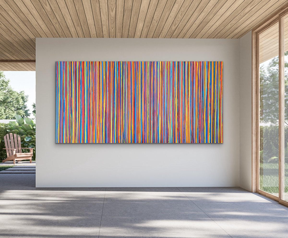 Abstract Landscape Acrylic Painting By Carla Sa Fernandes, 98 X 49, The Emotional Creation #373, Original Artwork