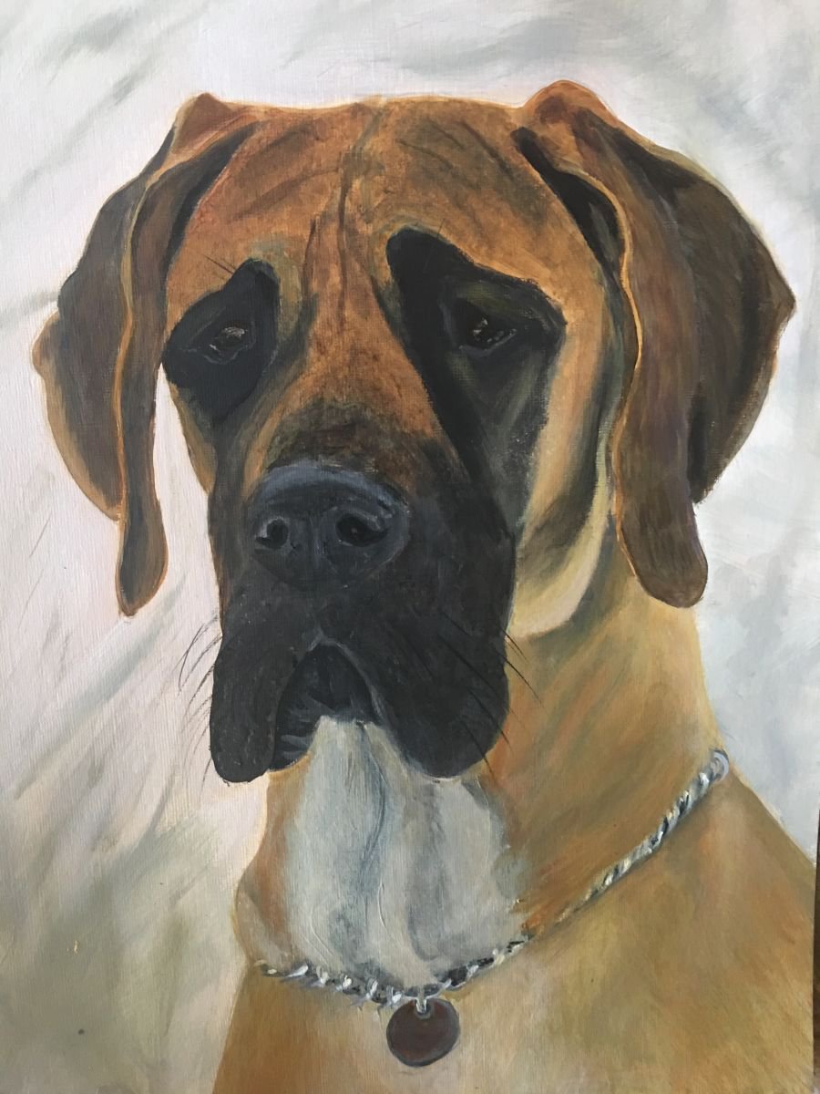 MANON - FAWN GREAT DANE WITH BLACK MASK by ELAINE ASKEW