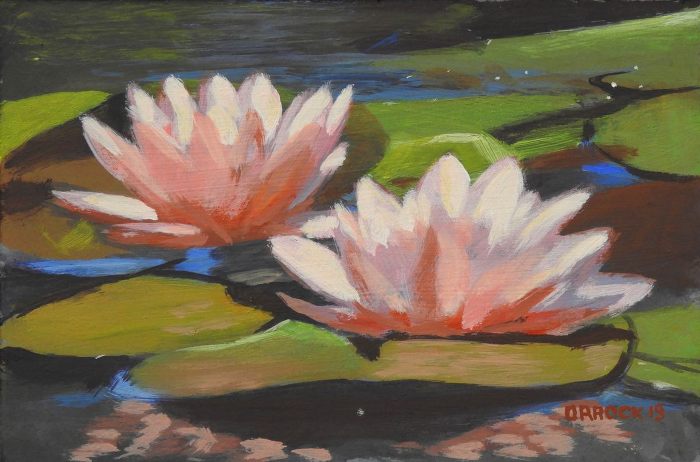 Water Lilies Acrylic Painting By Peter Orrock Artfinder