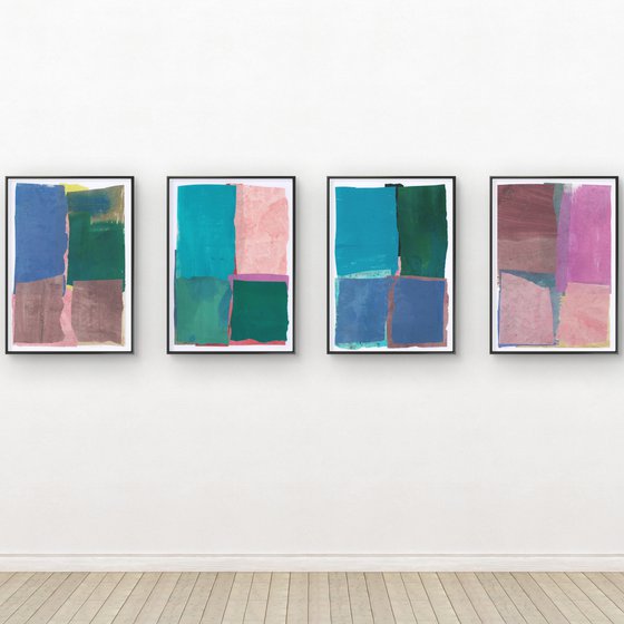 Set of 4 abstract wall art
