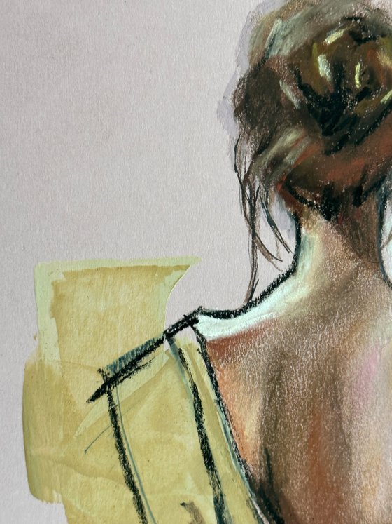 Sensual pastel artwork 20x20cm