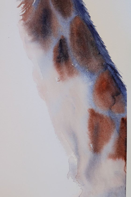 Giraffe watercolour large - "Are You Looking at Me"