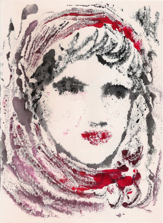 Portrait of a Woman with a Red scarf