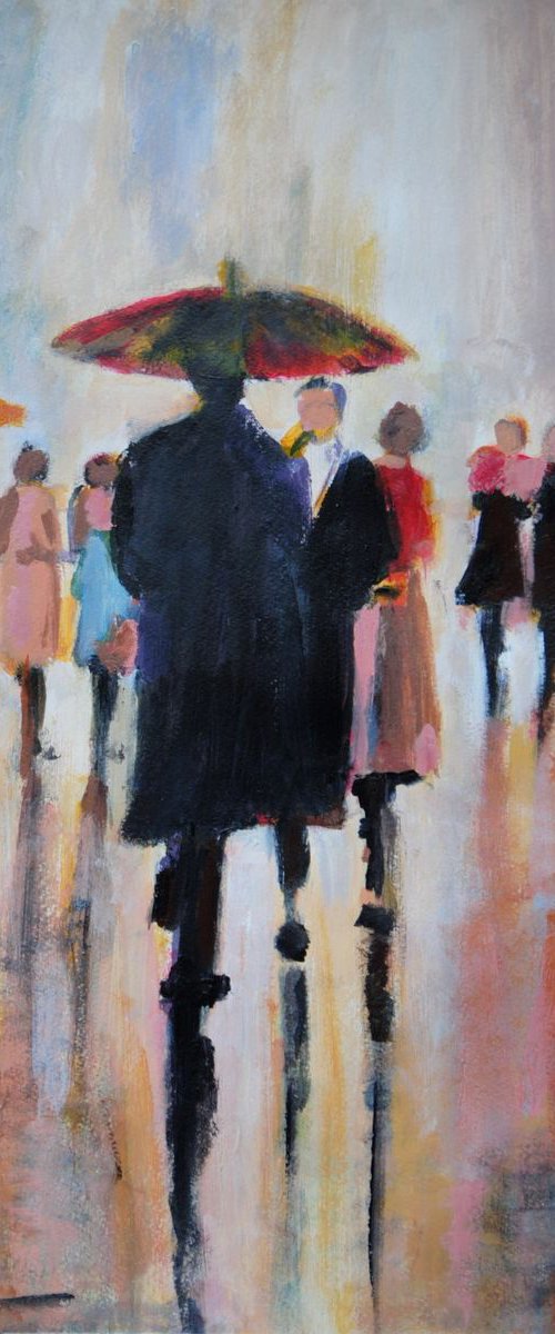 Rainy town / 53.5 X 40 cm by Alexandra Djokic