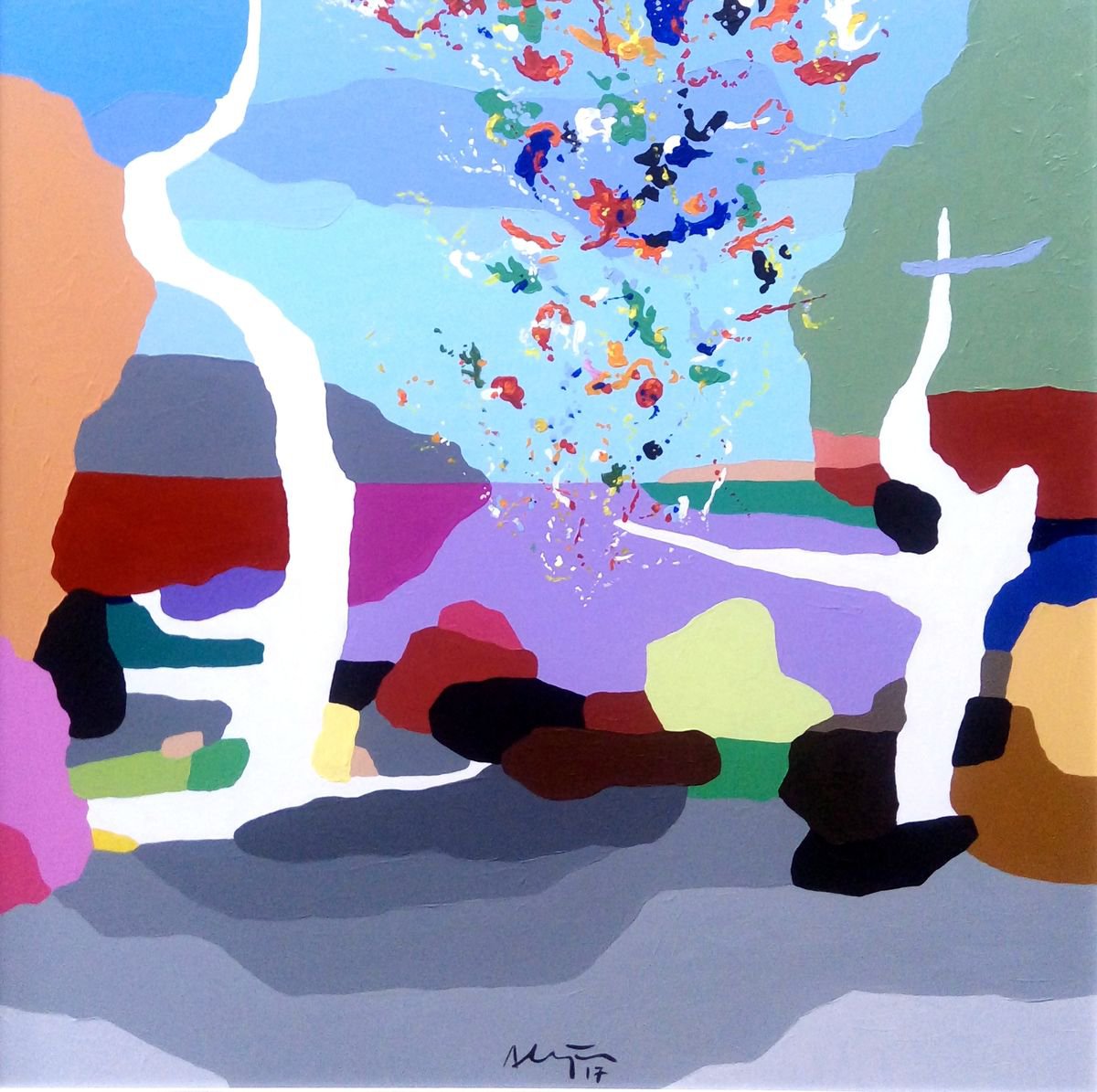 Particles (pop art, landscape) by Alejos