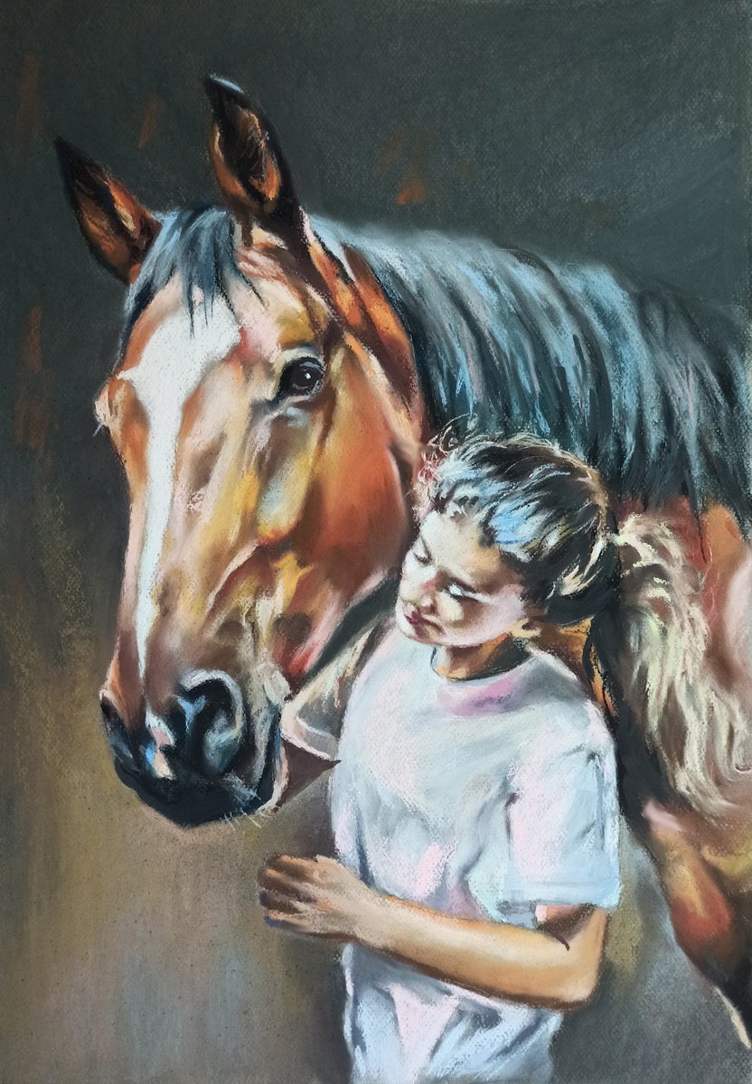 Girl and horse Painting by Magdalena Palega | Artfinder