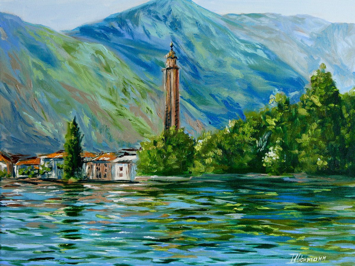 Impressionistic Landscape Oil Painting By Liza Illichmann, 16 X 12", Luminous Reflections, Original Artwork