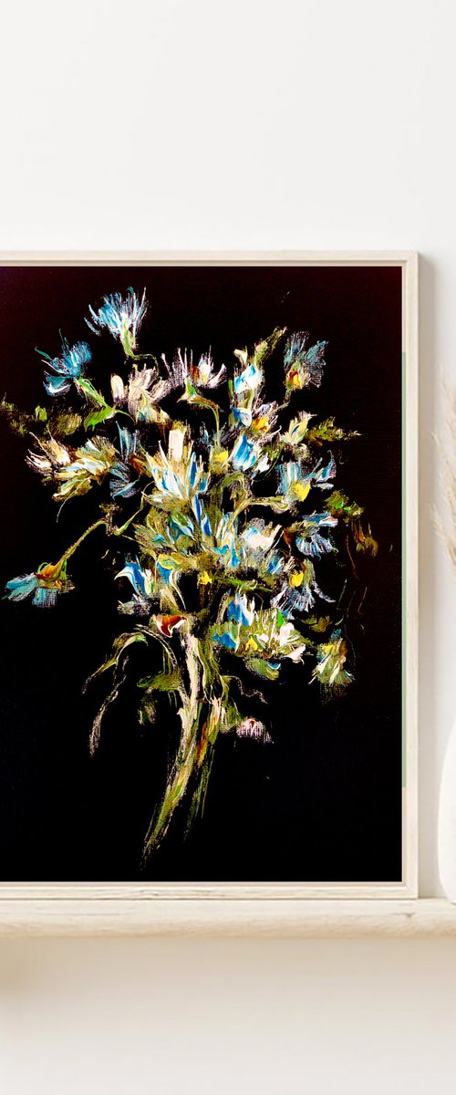 SUMMER GREETING - Daisies, white flowers, bouquet of daisies, wildflowers, delicate bouquet by Marina Skromova