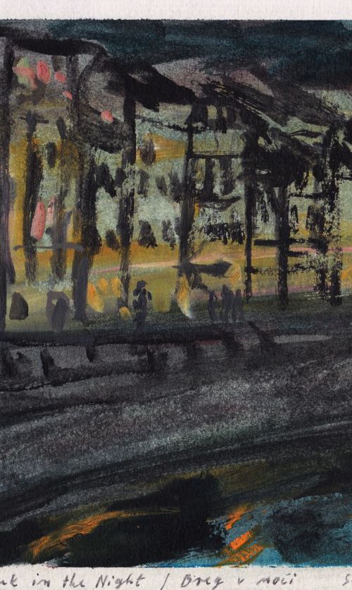 River Bank in the Night - Breg v noči, September 2015 by Alenka Koderman