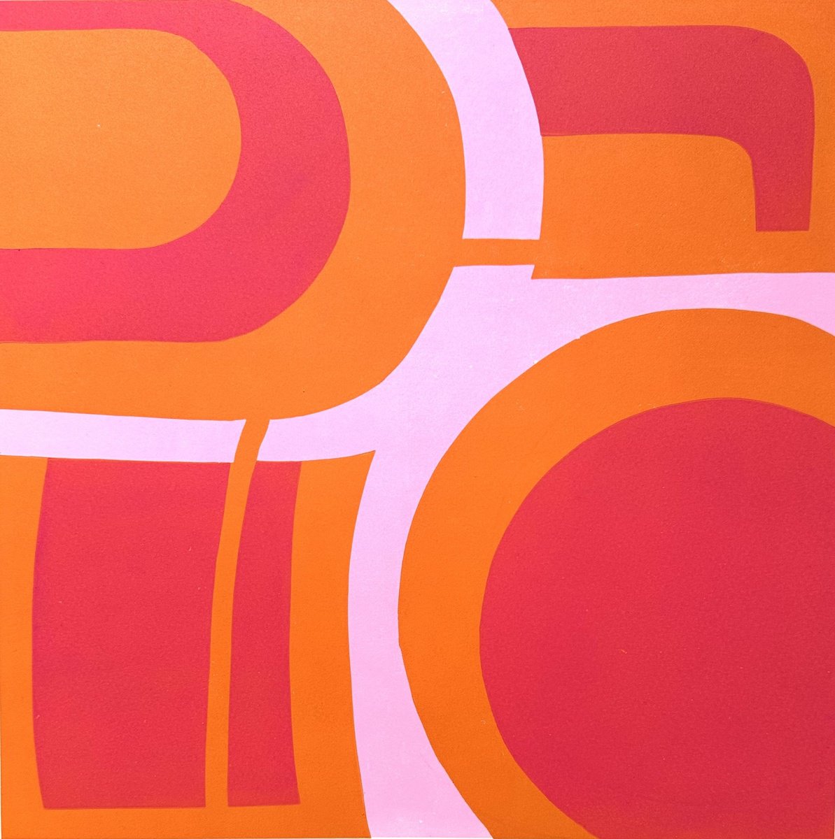 Abstract Linocut By Jacqui Jones, 15 X 16, Scattering, Original Artwork