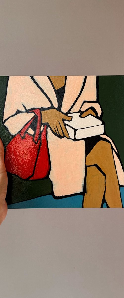 Woman in Bus - Acrylic Painting by Daria Baklykova