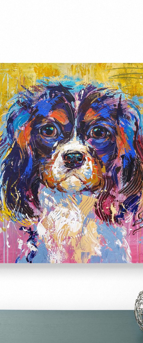 Cavalier King Charles Spaniel portrait by Anna Cher