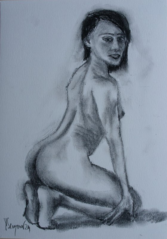 Female Figure 33 Charcoal Sketch