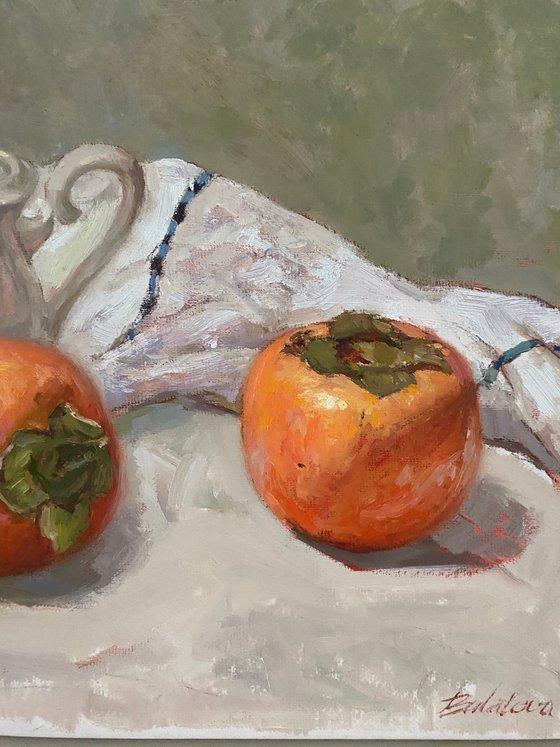 Persimmons on Linen