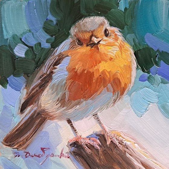 Robin bird painting