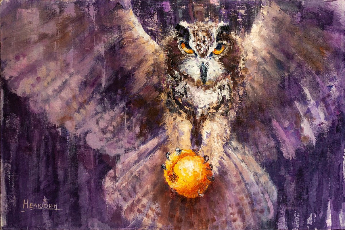 Impressionistic Animal Oil Painting By Aleksandr Neliubin, 24 X 16, Tenderness, Original Artwork