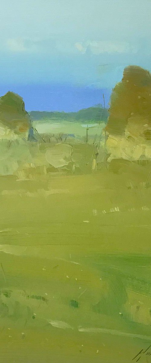 Stacks, Landscape oil painting, Handmade artwork, by Vahe Yeremyan
