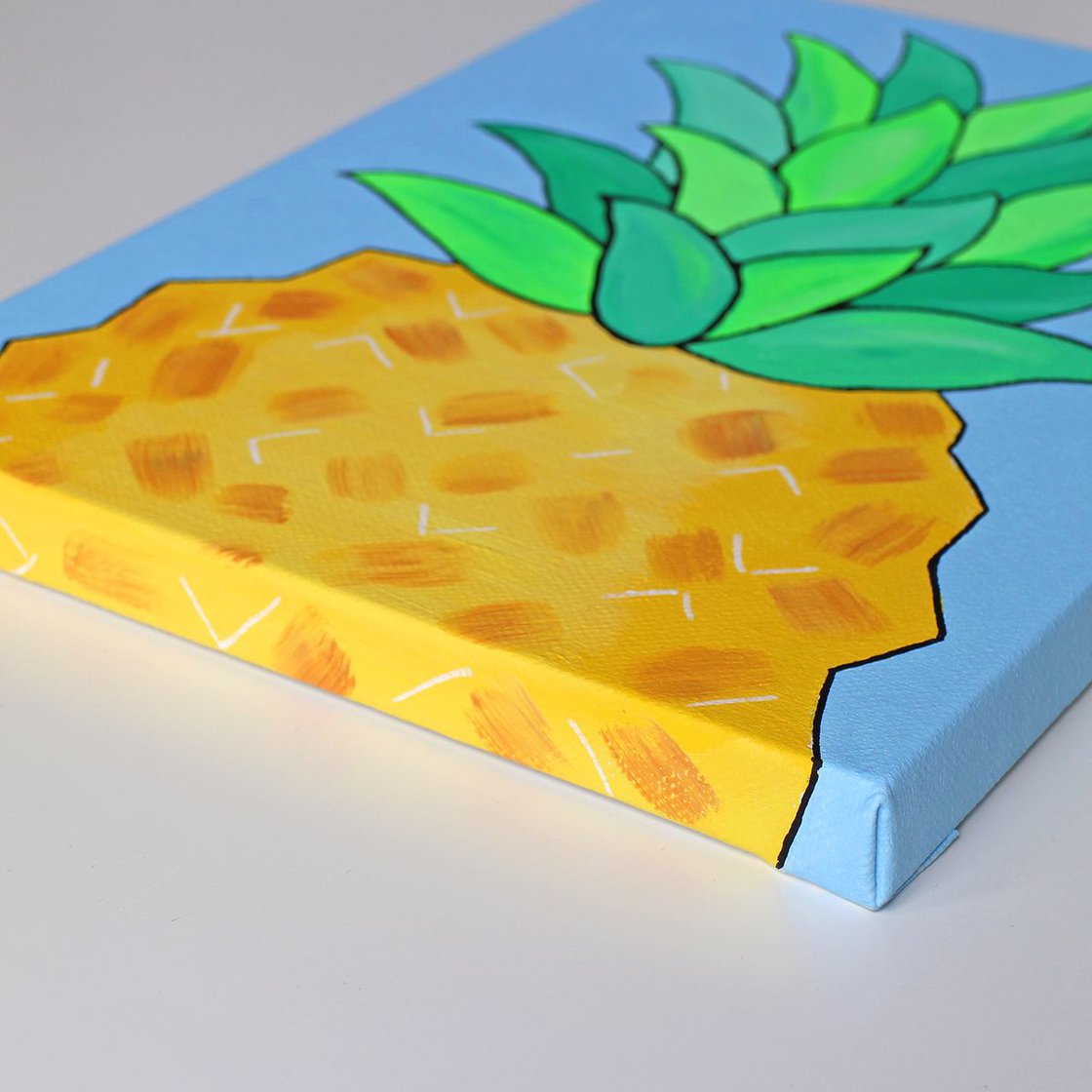 Handmade pineapple acrylic painting 8x10 canvas board  Simple canvas  paintings, Canvas art painting, Painting crafts